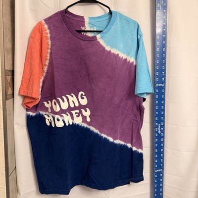 AE X Young Money Men's Tie-Dye Purple Blue Crew Neck T-Shirt XXXL