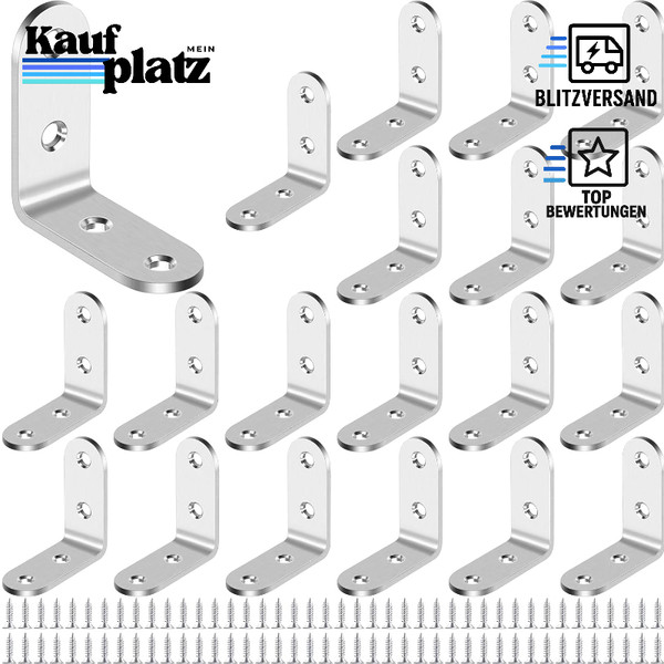 Winkelverbinder 20 StüCk Edelstahl 90 Grad L Form Metallwinkel 40X40Mm MöBel-image