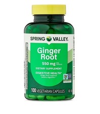 Spring Valley Ginger Root Digestive Health Supplement Capsules 550 mg 100 Ct.