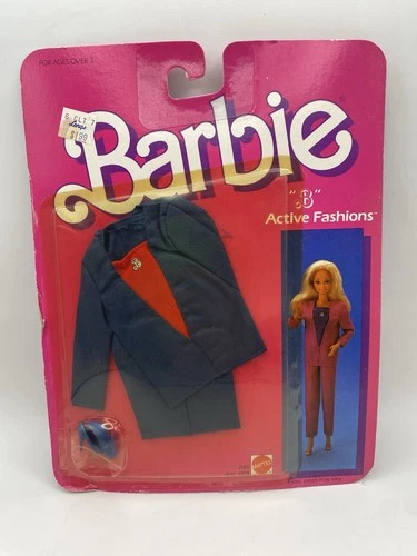 Vintage 1985 Barbie 2185 B Active Fashions Clothing Set Blue 2 Piece Set