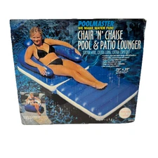 NEW Vintage 1998 Pool Master Chair & Chaise Pool Lounger Float 75” X 32”