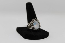 925 Sterling Silver Vintage Rainbow Moonstone Ring