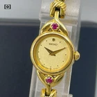 Vintage [N.Mint w/Box] Seiko 1E20-0430 Gold Quartz 15mm Women's Watch