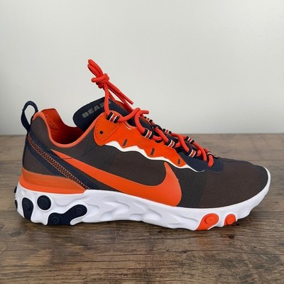 Nike React Element 55 Chicago Bears Mens 10 Navy Orange Grey NFL 