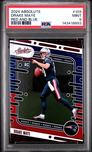 2024 Panini Absolute DRAKE MAYE RED AND BLUE #103 PSA 9 MINT RC