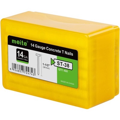 meite 14 Gauge Concrete T Nails for Pneumatic 1-1/2'' Length, galvanized 