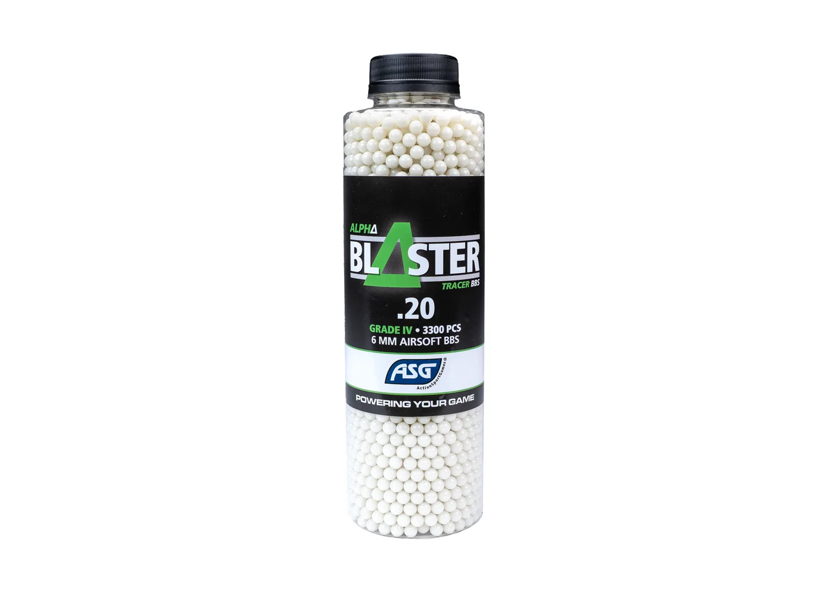 ASG Airsoft Alpha Blaster Green Tracer 0.20g 3300 Bottle 6mm bb's
