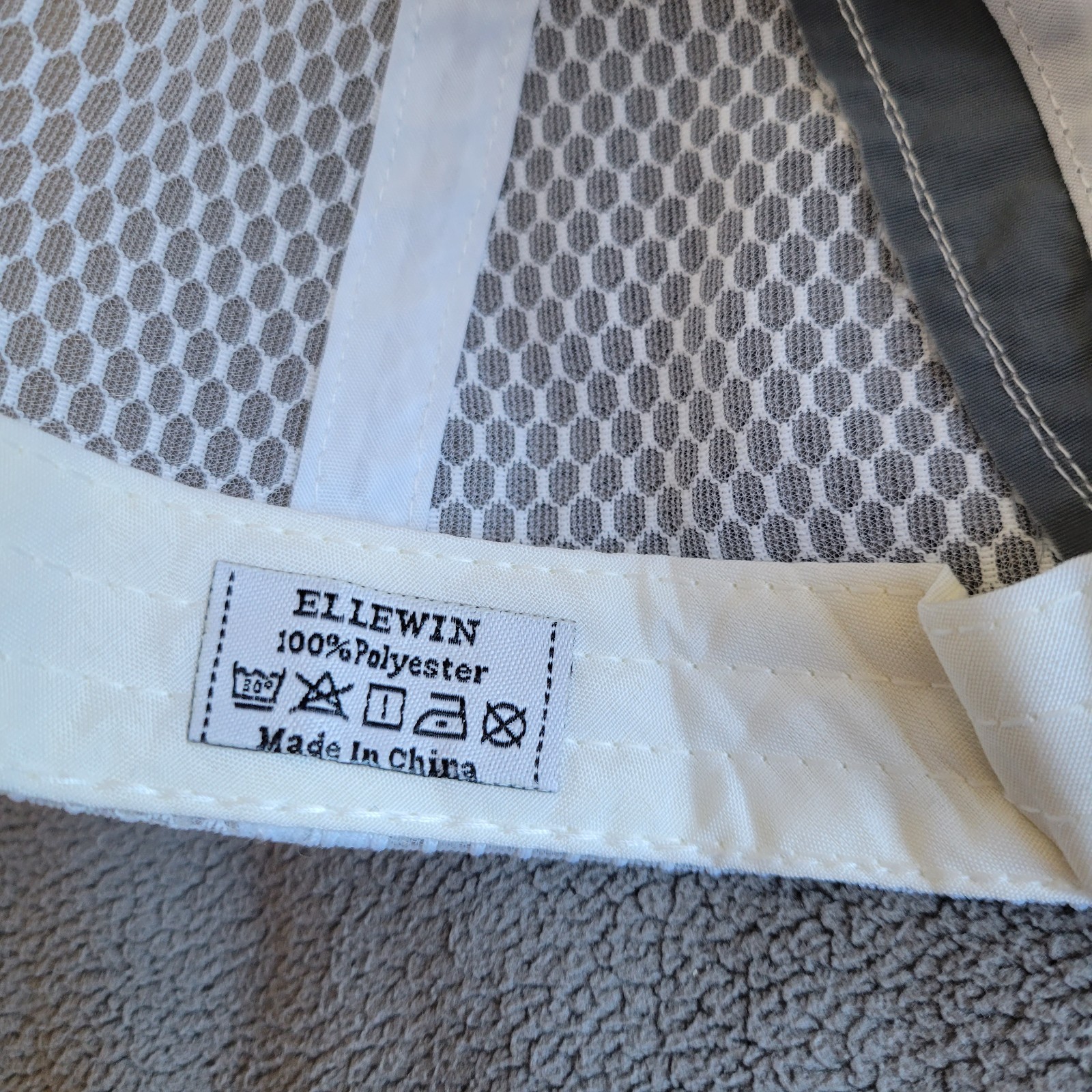 ELLEWIN Hat Cap White Mesh Adjustable Breathable … - image 10
