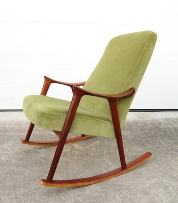 Mid Century INGMAR RELLING TEAK ROCKING CHAIR for WESTNOFA Vintage