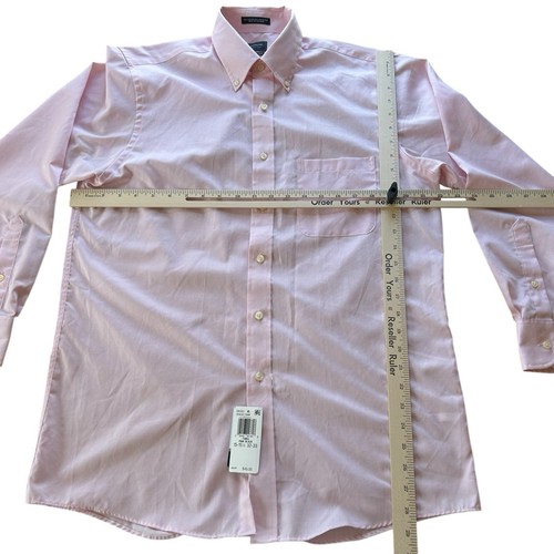 Arrow Dress Shirt Mens Size 15-15.5 Long Sleeve 32/33 Wrinkle Free No Iron Pink - Picture 8 of 11