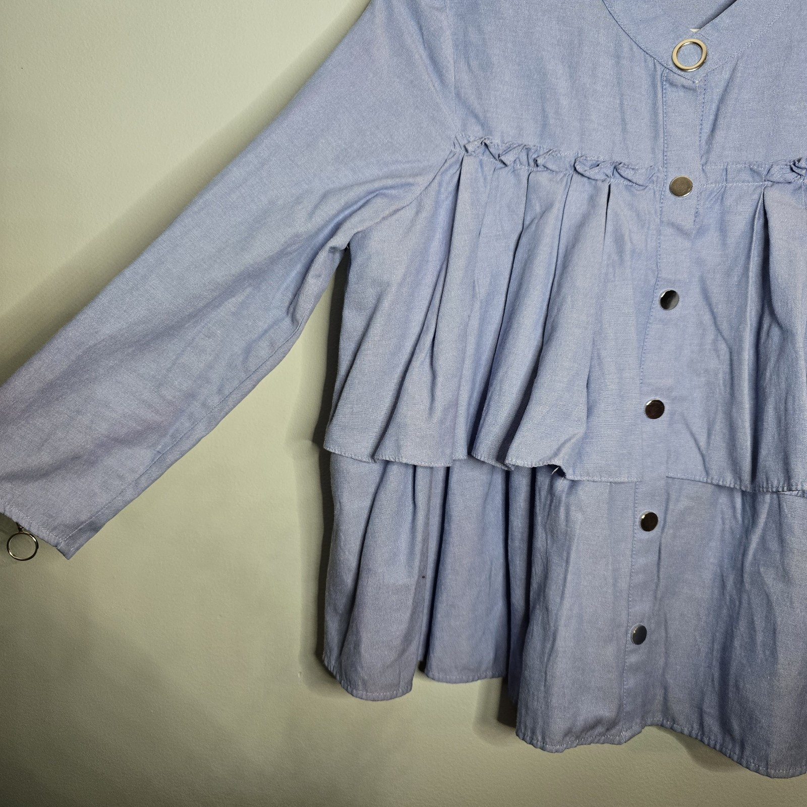 Zara Basic Collection Button Up Shirt Womens M Bl… - image 3
