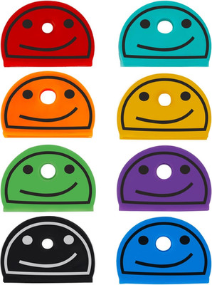 24 PCS Smiley Key Cap Covers in 8 Verschiedenen Farben für Hausschlüsseletikette
