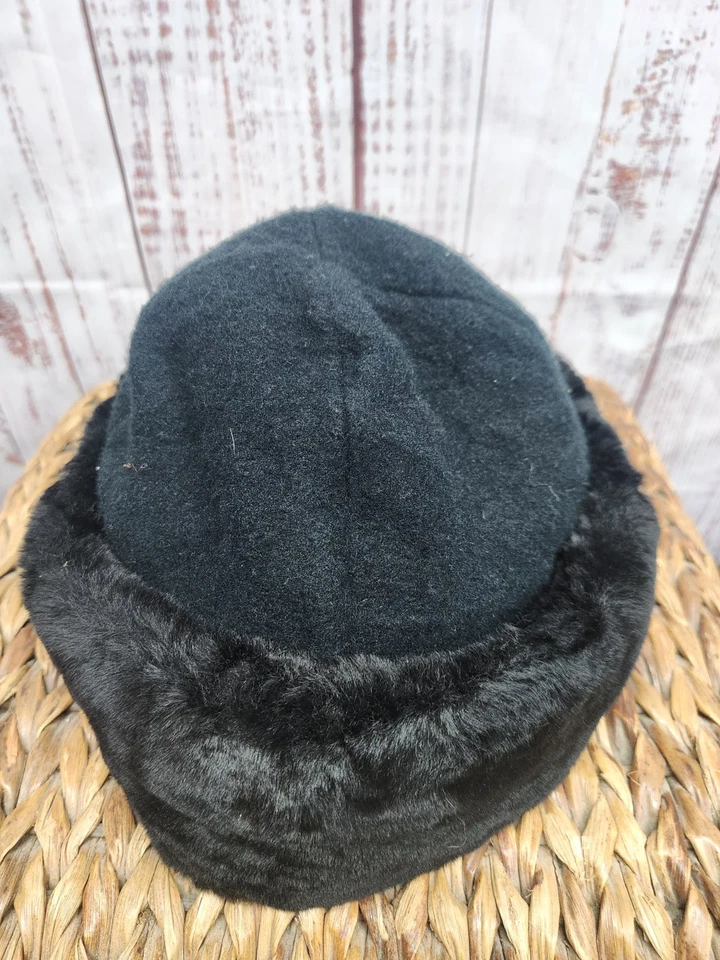De Colección Gorro de Piel de Tortuga 100% Lana Clásico Sombrero Negro Hecho en EE. UU. Único Suave Foto 2 de 4