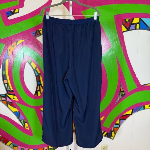Roaman's, Navy Blue Wide-Leg Pants. Size 16W. Have been hemmed - Picture 3 of 7