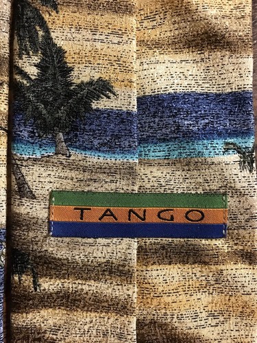 Cravatta uomo Florida di Tango barche a vela tropicali palme fenicotteri spiaggia usata in ottime condizioni - Foto 6 di 6