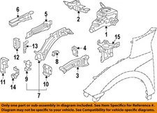 HONDA OEM 16-21 Civic Structural Components Rails-Front Mount Brkt 60723TBAA00ZZ