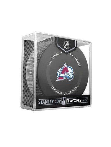 2022 NHL Colorado Avalanche Stanley Cup Playoffs Hockey Game Puck Rounds 1 & 2 - Afbeelding 1 van 2