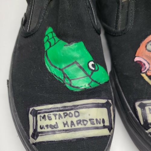 Vans Pokémon Men's Shoes Custom Slip on Black US Size 11 Metapod Magikarp - Picture 10 of 11