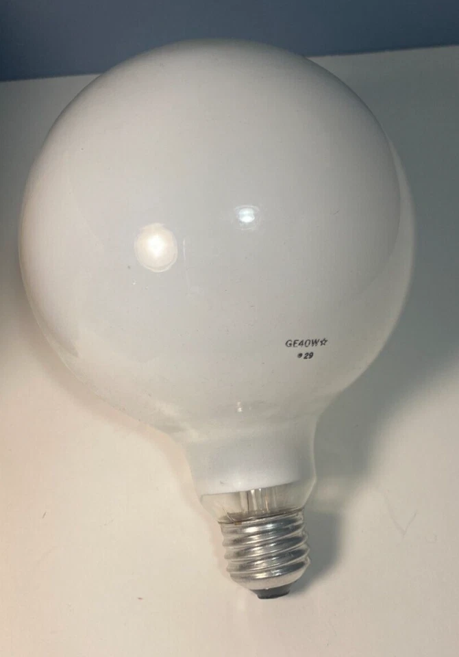 Vintage GE 40w Frosted 5" Diameter G40 Globe Light Bulb New Old Stock RARE - Image 2 of 4
