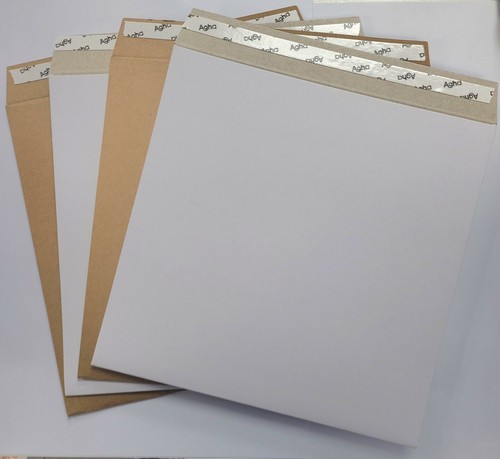 15 x 7 Inch White Single 7'' LP Vinyl Card Mailer Envelopes Peel & Seal by Neo - Picture 2 of 3