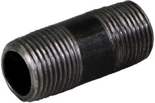 3/8"in x 2"in Black Steel Male NPT Threaded Nipple Pipe Fitting Connection USA