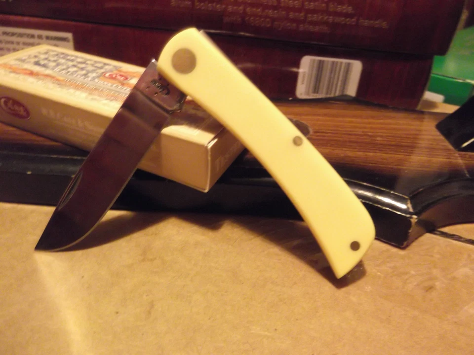 CASE POCKET KNIFE SOD BUSTER JR. 3 5/8" CLOSED YELLOW COMP HANDLE CS BLADE CA032 - Image 3 of 4