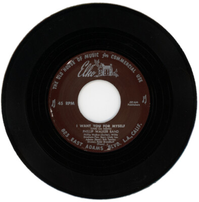 PHILLIP WALKER BAND ''I WANT YOU FOR MYSELF c/w LOUISIANA WALK'' 1959 BLUES
