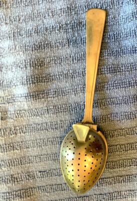Vintage Tea Bag Straining SPOON Hinged Steeping Antique 6