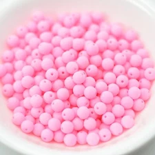 100 Beads - 4mm Druk Bondeli Soft Pink - Czech Glass Rounds