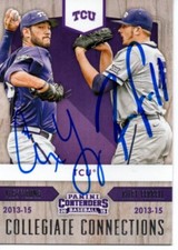 Alex Young Riley Ferrell TCU Horned Frogs 2015 Panini Contenders Signed Card