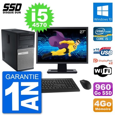 PC tour DELL 7020 Bildschirm 27 '' Intel Core i5-4570 RAM 4Go SSD 960Go Windows