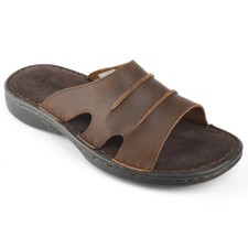 Mens Casual Leather Sandals Orthotic Summer Beach Slippers Slides Outdoor Shoes