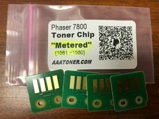 4 Toner Chip 1581 1580 for Xerox Phaser 7800 7800DN, 7800DX Refill Metered  