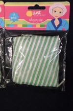 NEW Just Because Plastic SHOWER CAP/HAT Protects Hair ReUSEable Green         A7