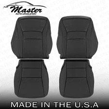 Fits 2013-2017 Honda Accord Driver Passenger Top Bottom Blk Leather Seat Cover 