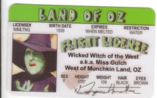 Margaret Hamilton aka Wicked Witch of the West The Wizard of Oz Drivers License