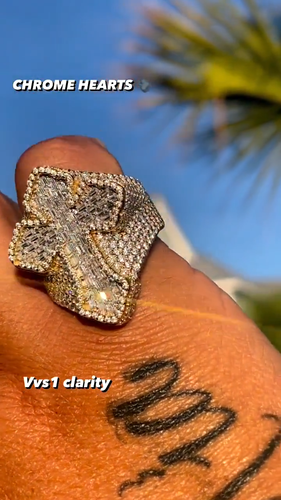 Religious Jesus Holy Cross 12Ct Baguette Moissanite Hip hop Birthday Gift Ring - Video 1 of 1
