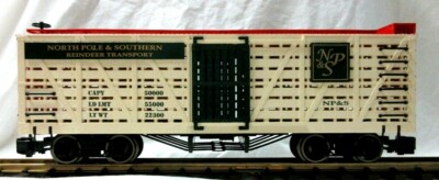 BACHMANN 98140 NORTH POLE & SOUTHERN RENDEER STOCK CAR W/ METAL WHEELS