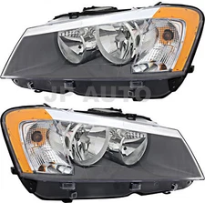 For 2011-2014 BMW X3 Headlight Halogen Set Driver and Passenger Side