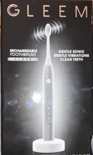 GLEEM Rechargeable Toothbrush Slate 1 Handle 1 Brush 1 Charger 1 Travel Case