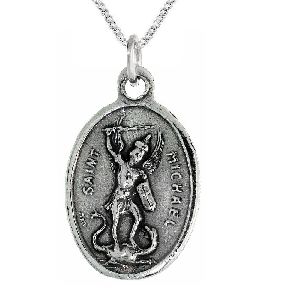 Collana In Argento Sterling 925 Con Ciondolo Medaglia San Michele Arcangelo - Foto 12