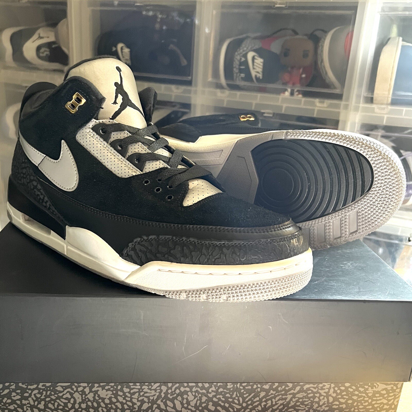 jordan 3 tinker black on feet