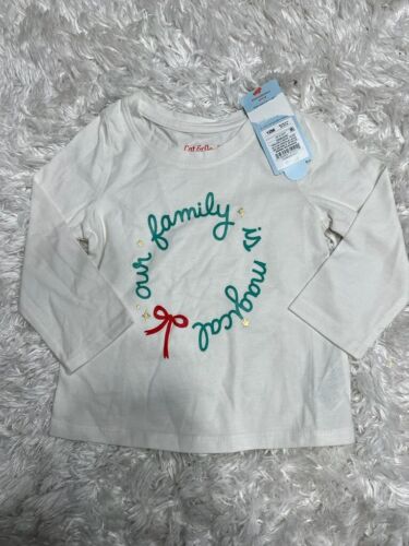 Cat & jack Toddler Girls' T shirt Long sleeve Graphic Cream Size 12M