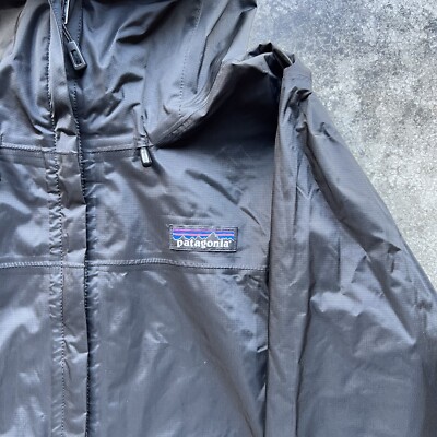 Patagonia Zip Up H2no Hooded Rain Jacket Womens Size XS Black | eBay