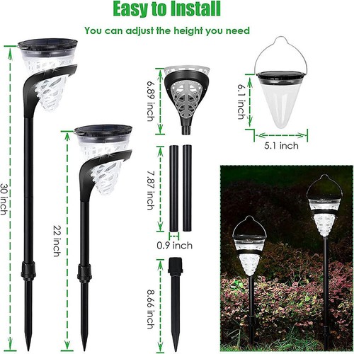 8PACK Solar Landscape Path Way Light Outdoor LED Landscape Garden Decor Light US - Picture 4 of 12