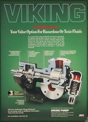 Viking Universal Seal Pump for Fluids Vintage Print Ad 2003