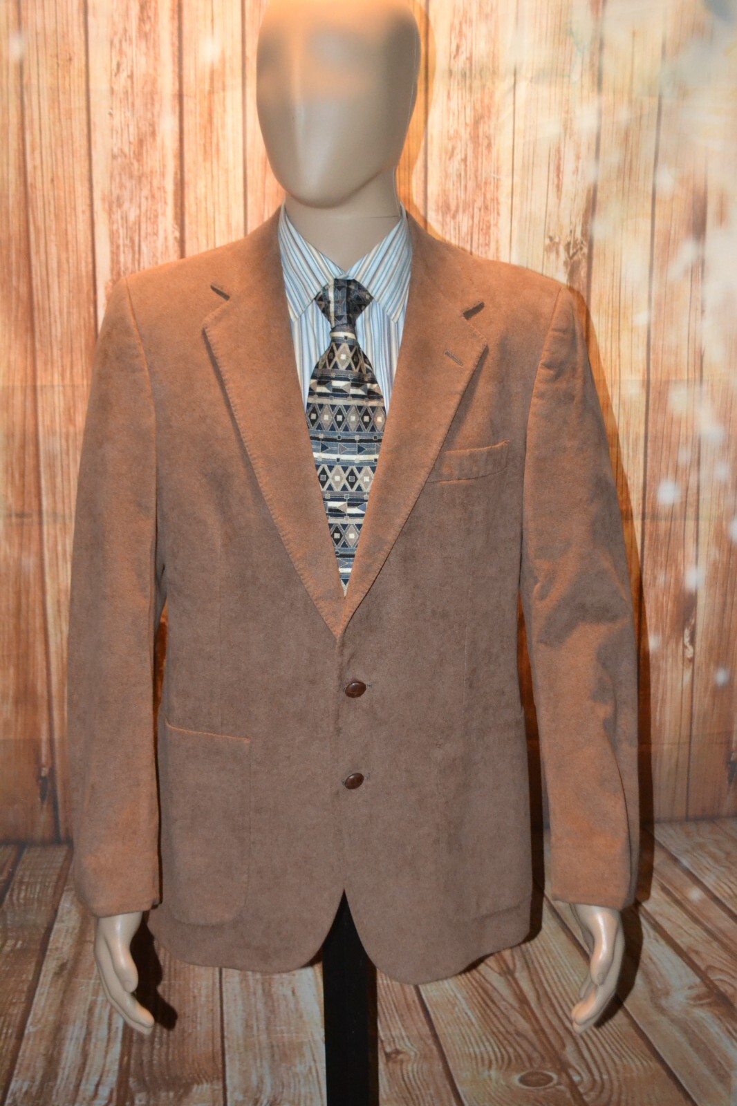 Valentino Uomo Men Leather Suede 2 Wooden Front Button Blazer Sz 40R