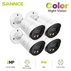 SANNCE 4pcs HD 1080P Full Color Night Vision 2MP Security Camera LED Warm Light