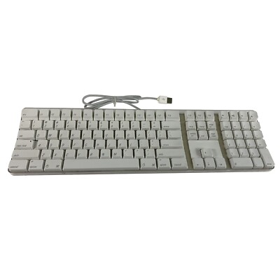✓ Apple A1048 USB Wired Keyboard w/ 2 USB Ports | Tested | Fast