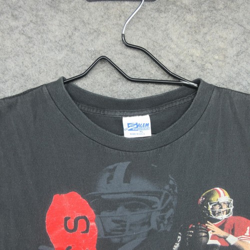 VTG San Francisco 49ers Shirt Mens XL Black Joe Montana 90s Made in USA Salem - Picture 2 of 19